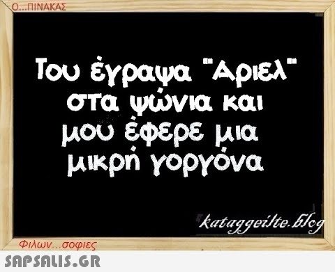 Ο...ΠΙΝΑΚΑΣ του έγραψα Αριελά στα ψώνια και μου έφερε μια μικρή γοργόνα Φιλων...σοφιες  kataggeilte.Flog