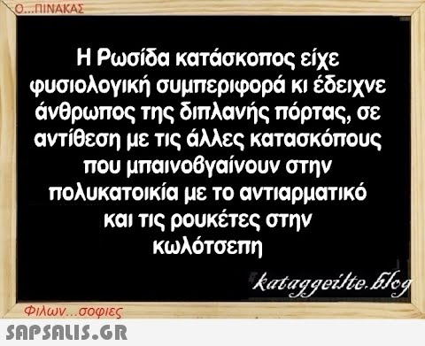 Ο...ΠΙΝΑΚΑΣ Η Ρωσίδα κατάσκοπος είχε φυσιολογική συμπεριφορά κι έδειχνε άνθρωπος της διπλανής πόρτας, σε αντίθεση με τις άλλες κατασκόπους που μπαινοβγαίνουν στην πολυκατοικία με το αντιαρματικό και τις ρουκέτες στην κωλότσεπη kataggeilte.Elog Φιλων...σοφιες