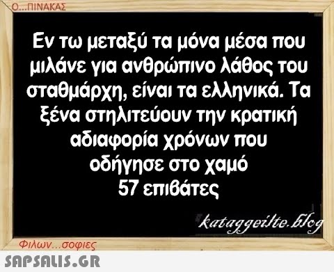 Ο...ΠΙΝΑΚΑΣ Εν τω μεταξύ τα μόνα μέσα που μιλάνε για ανθρώπινο λάθος του σταθμάρχη, είναι τα ελληνικά. Τα ξένα στηλιτεύουν την κρατική αδιαφορία χρόνων που οδήγησε στο χαμό 57 επιβάτες kataggeilte.Elog Φιλων...σοφιες