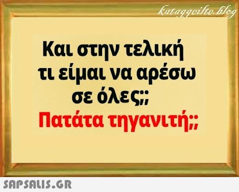 Και στην τελική τι είμαι να αρέσω σε όλες; Πατάτα τηγανιτή; SnPSALIS.GR