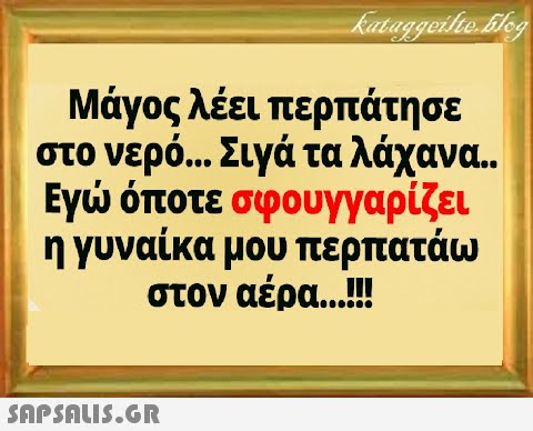 Μάγος λέει περπάτησε στο νερό... Σιγά τα λάχανα.. Εγ όποτε σφουγγαρίζει η γυναίκα μου περπατάω στον αέρα...!!